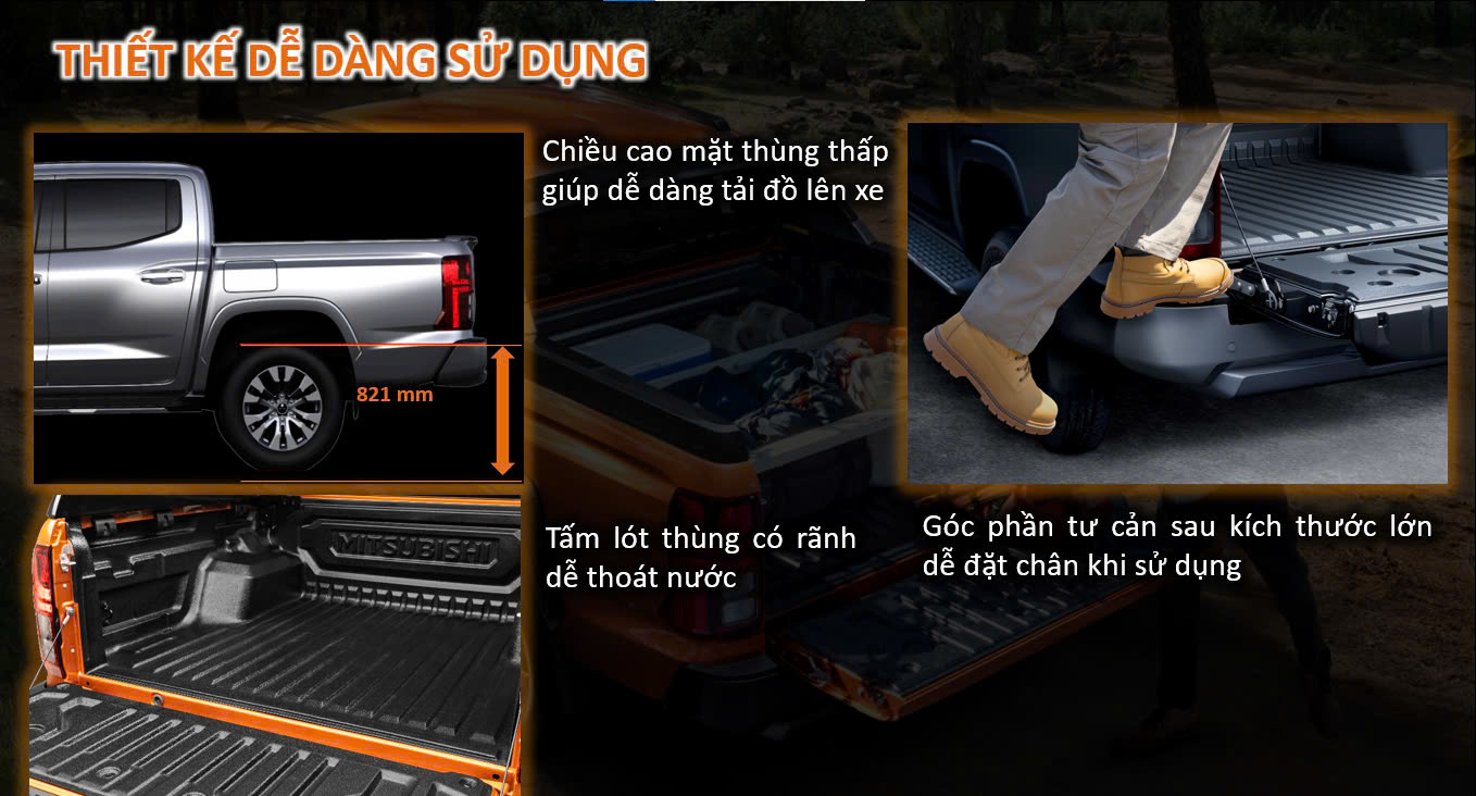 Thiết kế thông minh giúp người sử dụng dễ dàng khi xếp đồ lên thùng xe