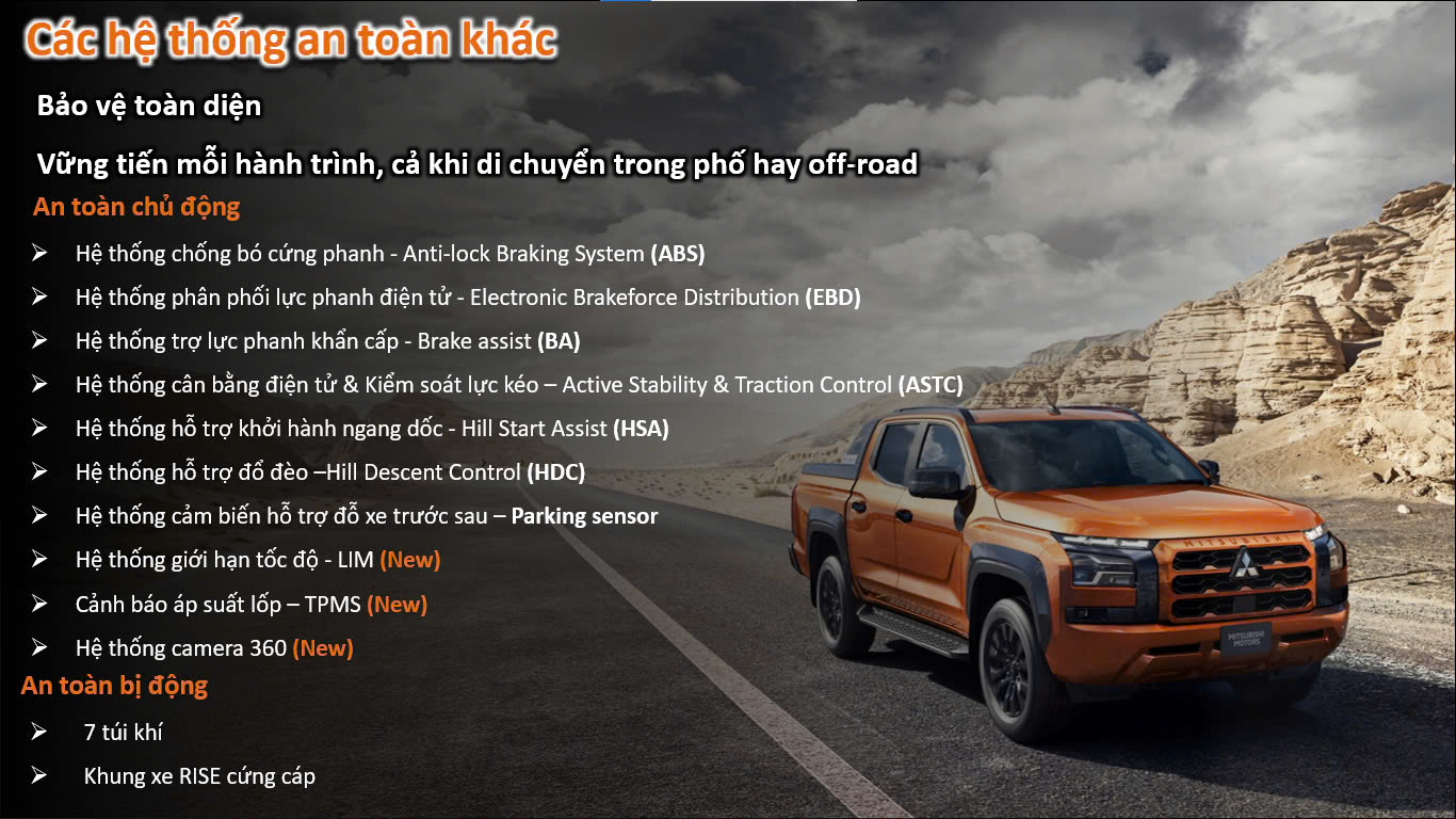 Những tính năng an toàn được trang bị trên xe Triton 